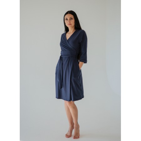 Халат для беременных и кормящих Мария Синий